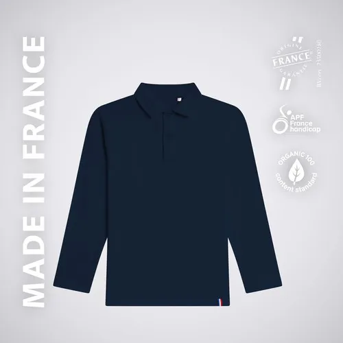 Polo Enfant Manches Longues Bio - Personnalisable par Sérigraphie