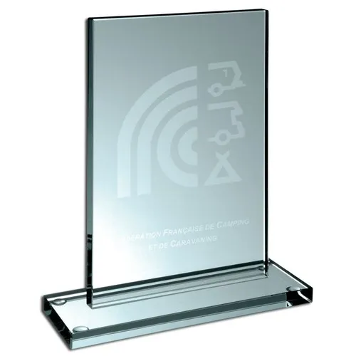 Trophée en Verre Jade Personnalisable - Gravure Laser Premium