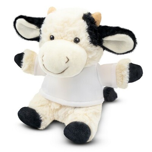 Vache en Peluche Personnalisable avec T-shirt - Cadeau Publicitaire