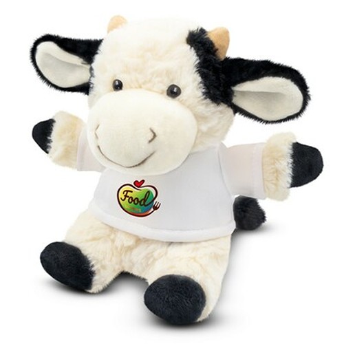 Vache en Peluche Personnalisable avec T-shirt - Cadeau Publicitaire