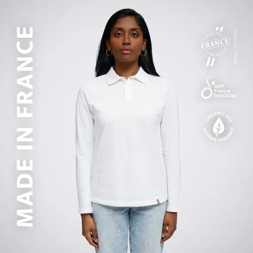 Polo Femme Manches Longues Bio Personnalisable - Coton Piqué 220g