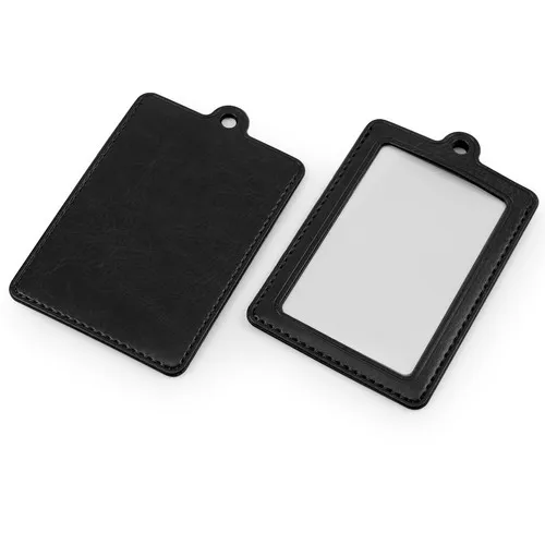 Porte-badge souple en PU avec fenêtre transparente - Personnalisable