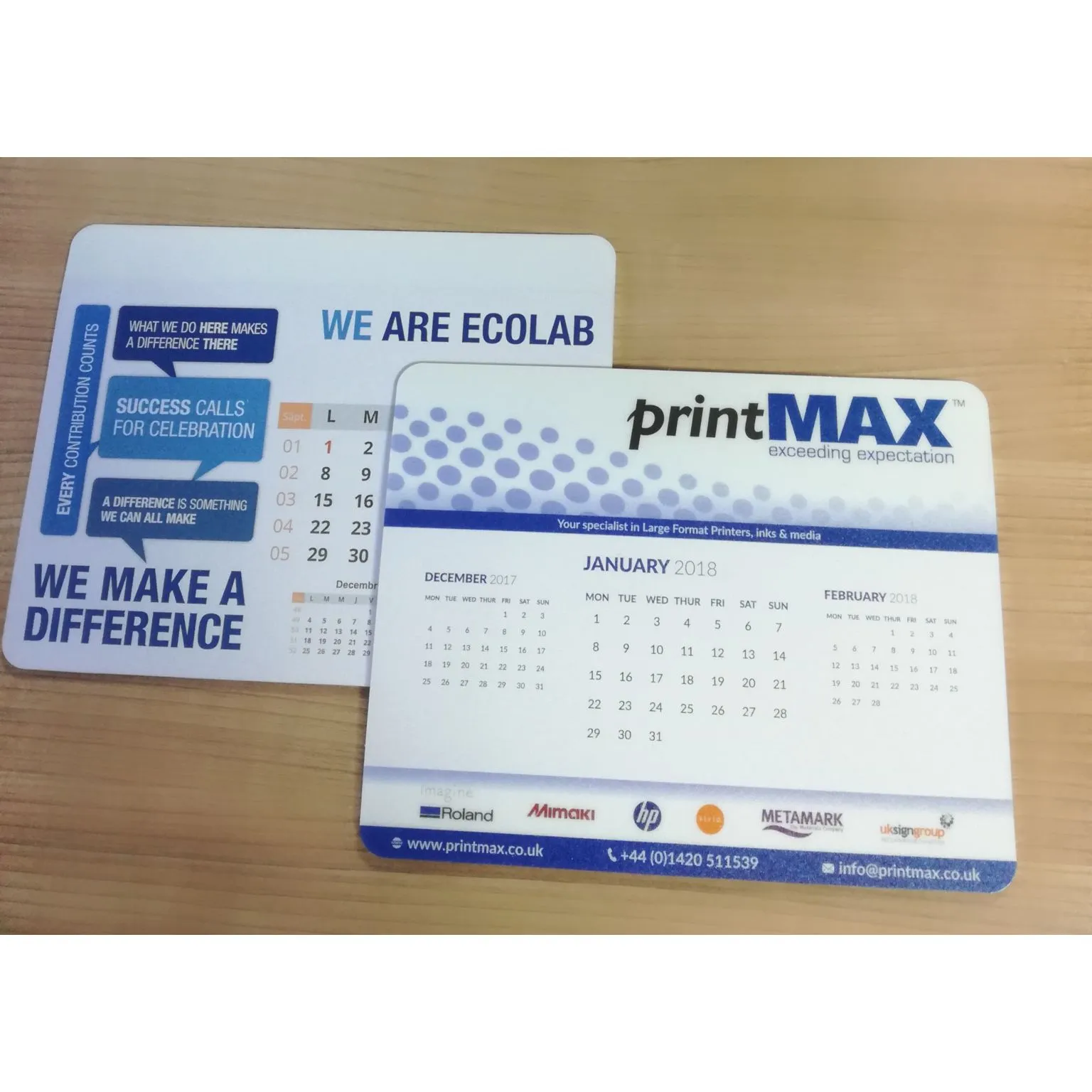 Tapis de Souris Calendrier Personnalisé 2en1 - 12 Pages Détachables