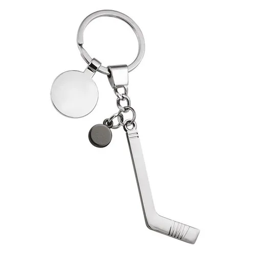 Porte-clés Hockey avec Jeton Personnalisable - Métal Chromé