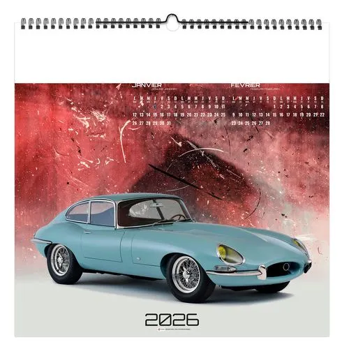 DESIGN CAR 2026 - SMALL 330 x 330 mm - MARQUAGE 1 COULEUR - RELIURE BAGUETTE