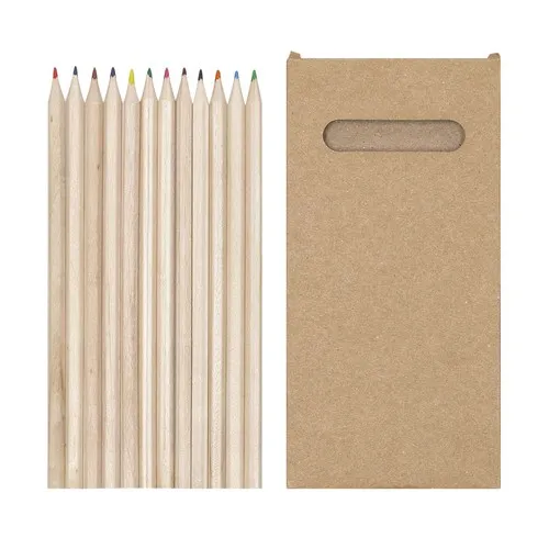 Boîte de 12 Crayons de Couleur Personnalisables en Carton Recyclé