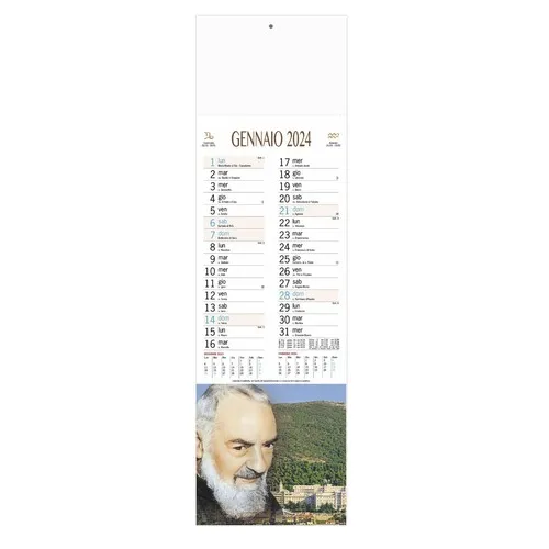 Calendrier Triptyque San Pio Personnalisable - 12 Feuilles Trimestrielles