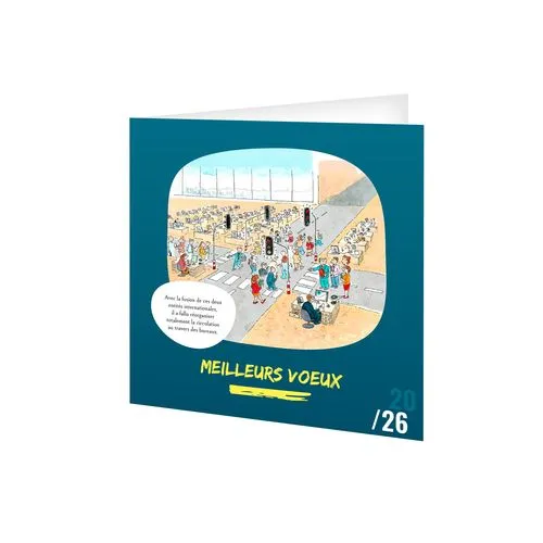 CARTE DE VOEUX - SOURIRE 2026  AVEC ENVELOPPE - SANS MARQUAGE