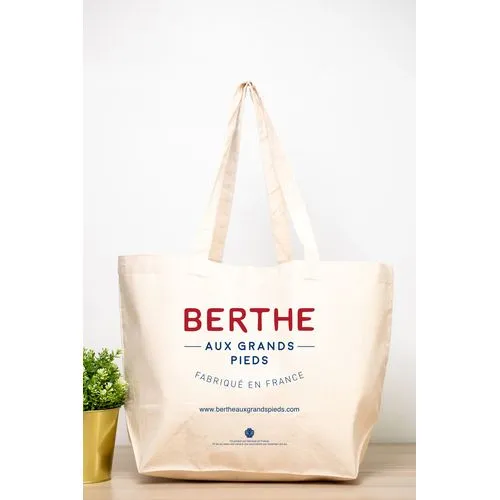 Sac Shopping Coton Recyclé avec Soufflet - Anses Longues 280g