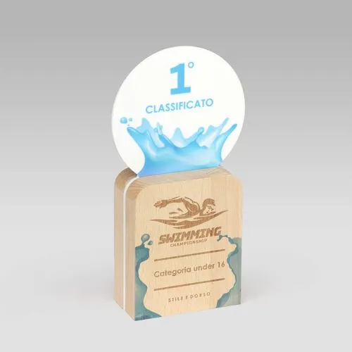 Trophée Cristal Personnalisable avec Cube Coloré et Balles Sportives