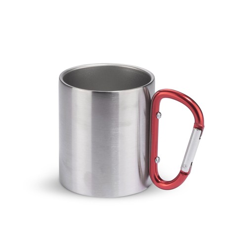 Mug isotherme 200 ml avec mousqueton - Acier double paroi