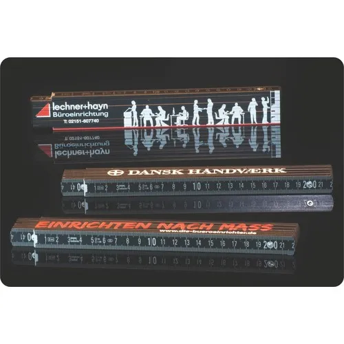 Mètre Pliant Publicitaire en Bois de Hêtre 2m - Personnalisable