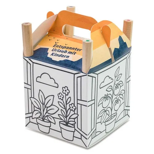 Cube à colorier avec graines de basilic personnalisable