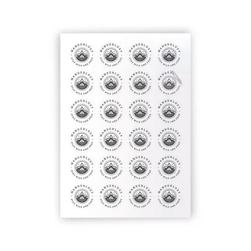 Sticker MAT repositionnable blanc en PLANCHE A5 (INT/EXT) 10 stickers intérieurs