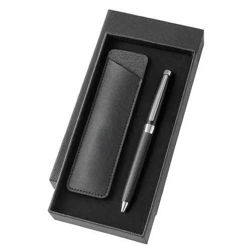 Stylo roller avec étui cuir personnalisable - Cadeau d'entreprise