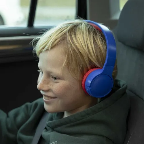 CASQUE KIDS SANS FIL BLUETOOTH BLEU ET ROUGE