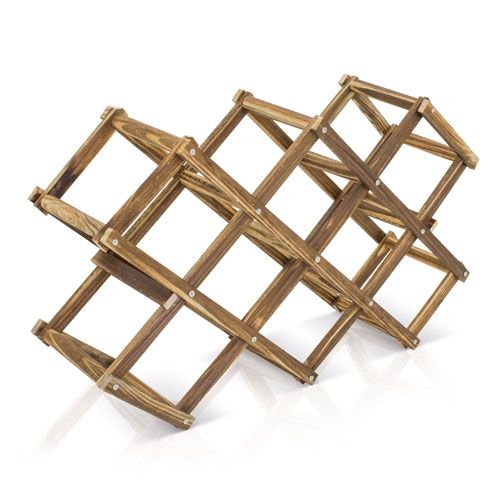 Porte-Bouteilles Pliable en Bois Naturel 6 Bouteilles Personnalisable