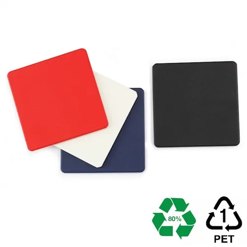 Sous-verre carré personnalisable en rPET recyclé 100x100mm