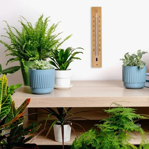 Thermomètre analogique intérieur/extérieur en chêne personnalisable