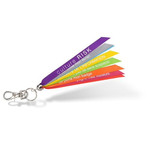 Porte-Clés Ruban Multicolore Personnalisable - 8 Rubans Assemblés
