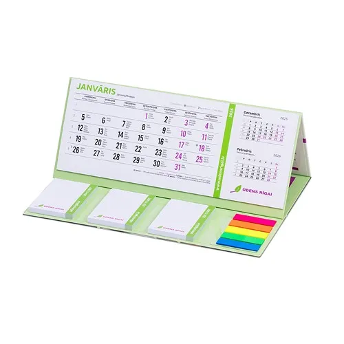 Calendrier de Bureau Multifonctions avec Notes Adhésives Personnalisable
