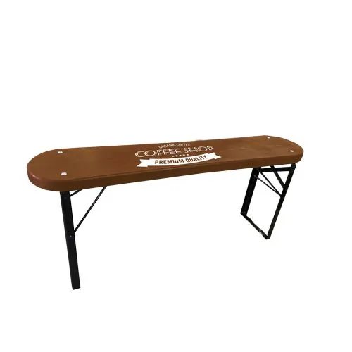 Banc pliant personnalisable avec impression UV - Bois et métal