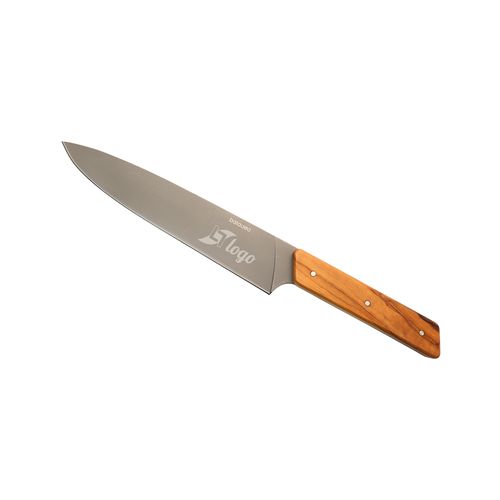 Couteau de Chef en Olivier avec Lame Titane - Cadeau d'Entreprise Premium