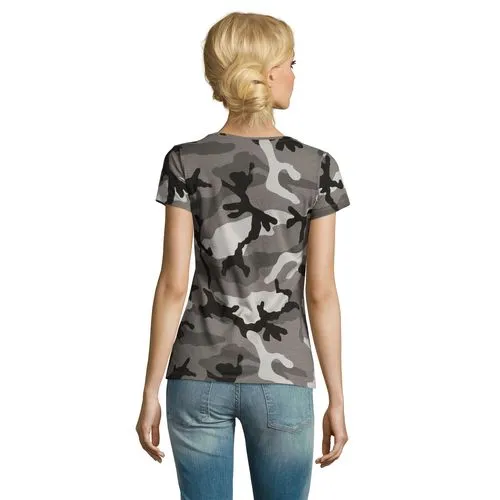 Tee-shirt Femme Col Rond Camouflage - Personnalisable par Sérigraphie