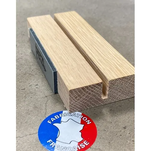 Support en chêne massif avec rainure - Fabrication française artisanale