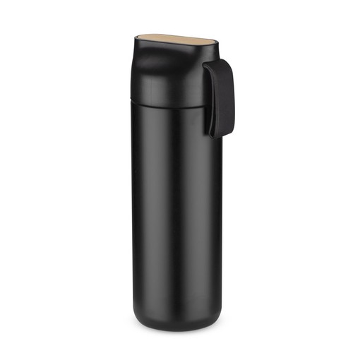 Bouteille Isotherme 600ml Acier & Bambou - Personnalisable