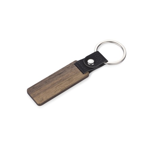 Porte-clés Bois de Noyer et Cuir Personnalisable