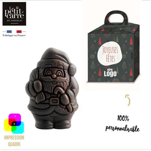 Père Noël Chocolat Noir Bio 70% Personnalisable 50g