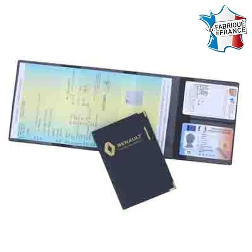 Porte carte grise 3 volets COUSU Façon Maroquinerie