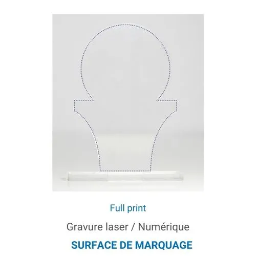 Trophée en plexiglas SPORT - France 3 mm
