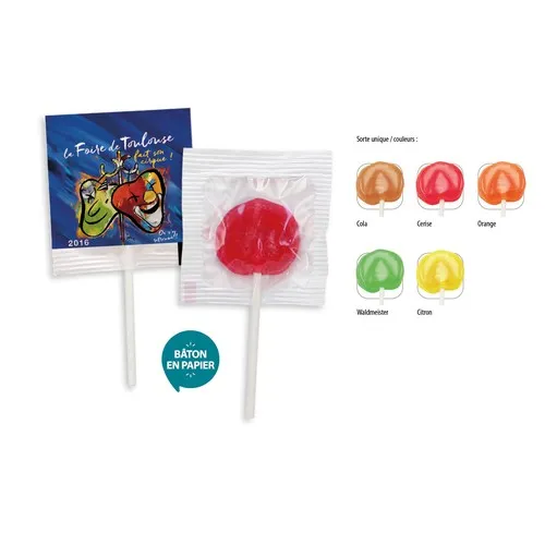 Carte de Noël Personnalisée avec Sucette Chocolat au Lait