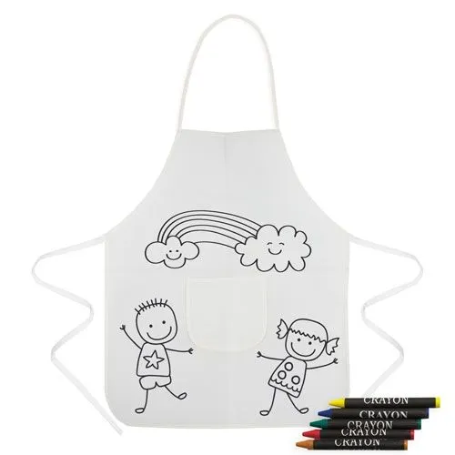 TABLIER AVER CRAYONS EN CIRES "CHIQUI"