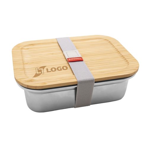Lunch Box Inox et Bambou 1,2L Personnalisable - Micro-ondes