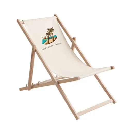 Chilienne Publicitaire Personnalisée - Transat Bois Hêtre Premium