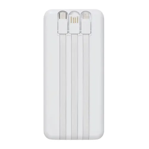 Powerbank 10000 mAh avec Câbles Intégrés - Personnalisable