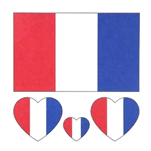 8 Tatouages éphémères supporter FRANCE