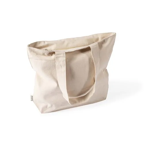 Sac Shopping Coton Recyclé 280g/m² Personnalisable avec Fermeture Éclair