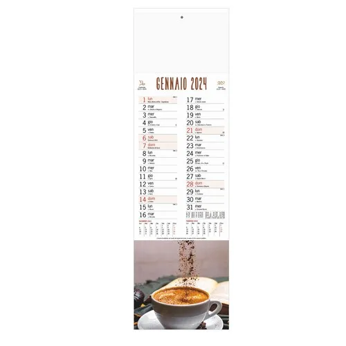 Calendrier Trimestriel Café Personnalisable - Format 14x47 cm