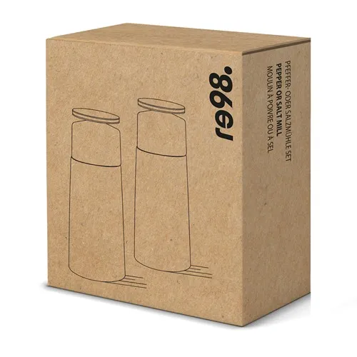 Duo Moulins à Sel et Poivre Personnalisables Bois et Aluminium