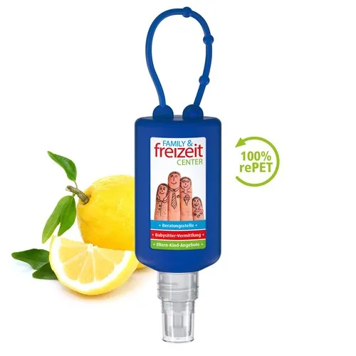 Spray Nettoyant Mains 50ml R-PET avec Bumper Silicone Personnalisable