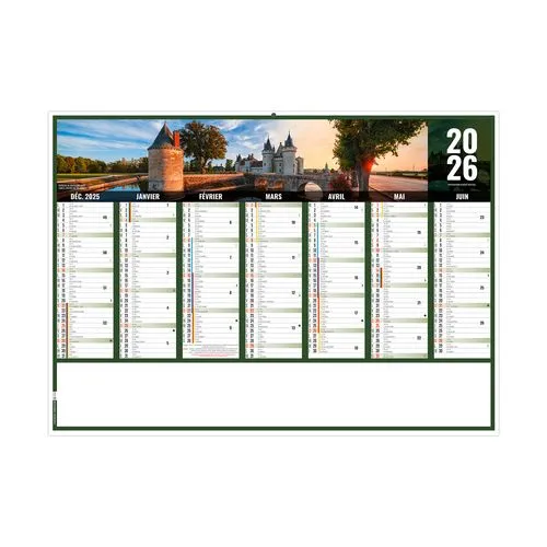 LIBERTE CENTRE-VAL-DE-LOIRE 2026 - MIDI 430 x 335 mm - LEGER 400G - SANS MARQUAGE - 1 TROU EN TETE