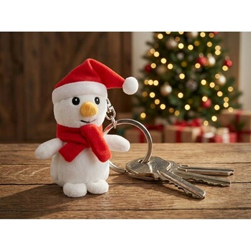 Porte-clés bonhomme de neige en peluche personnalisable