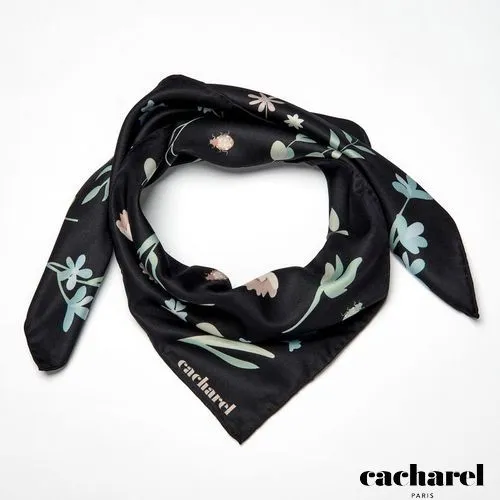Foulard Ambre Black 65x65 cm - Personnalisable par Sérigraphie
