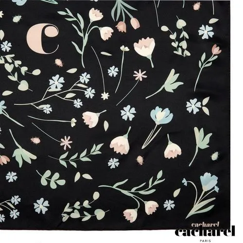 Foulard Ambre Black 65x65 cm - Personnalisable par Sérigraphie