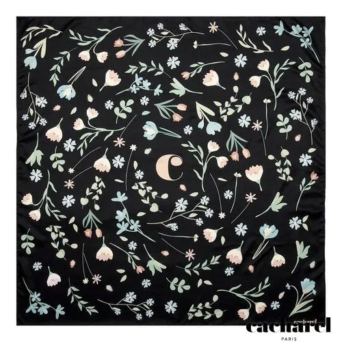 Foulard Ambre Black 65x65 cm - Personnalisable par Sérigraphie