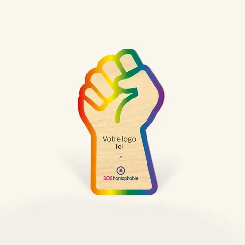 Sticker Bois Forme Personnalisée Mois des Fiertés - Engagement Solidaire